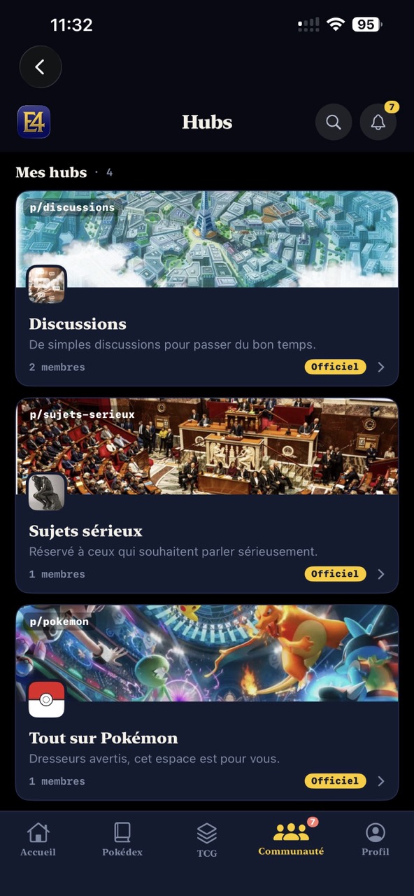 Community hubs — themed forums for the French Pokémon community